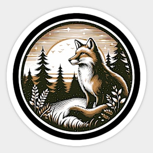 Fox in the forest Sticker